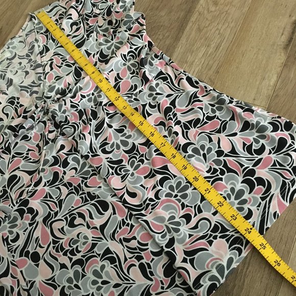 Retro Organic Print Stretchy Ruched Top - Picture 14 of 15